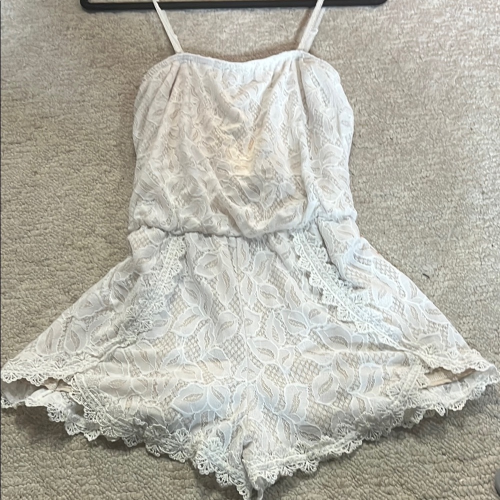 Free People Ivory Lace Romper